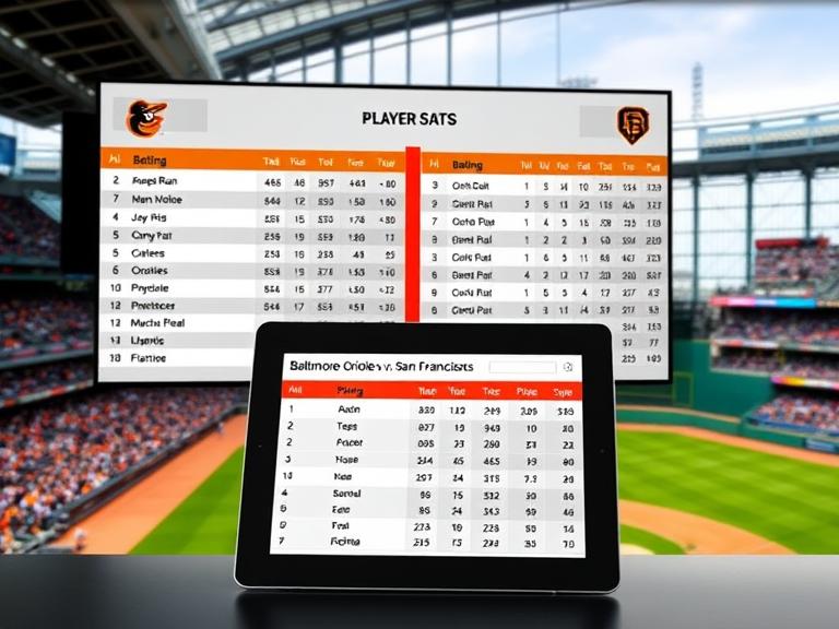 Baltimore Orioles vs San Francisco Giants Match Player Stats