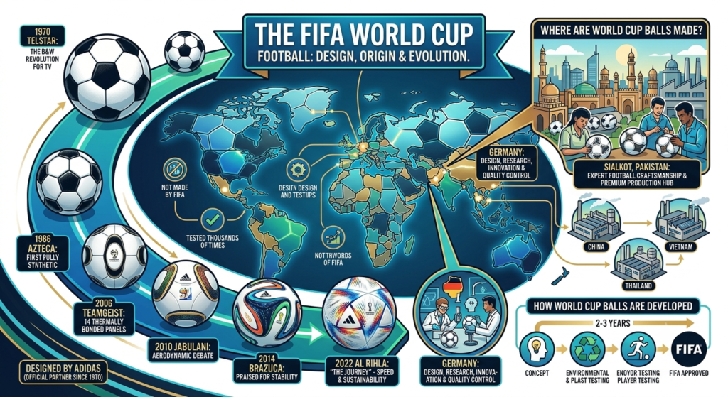 Who Made the FIFA World Cup Football? Complete History of the Official Match Ball Who Made the FIFA World Cup Football?