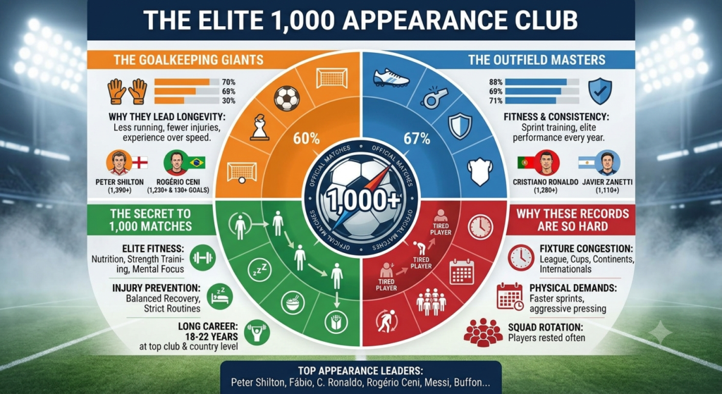 Most Appearances in Football History
