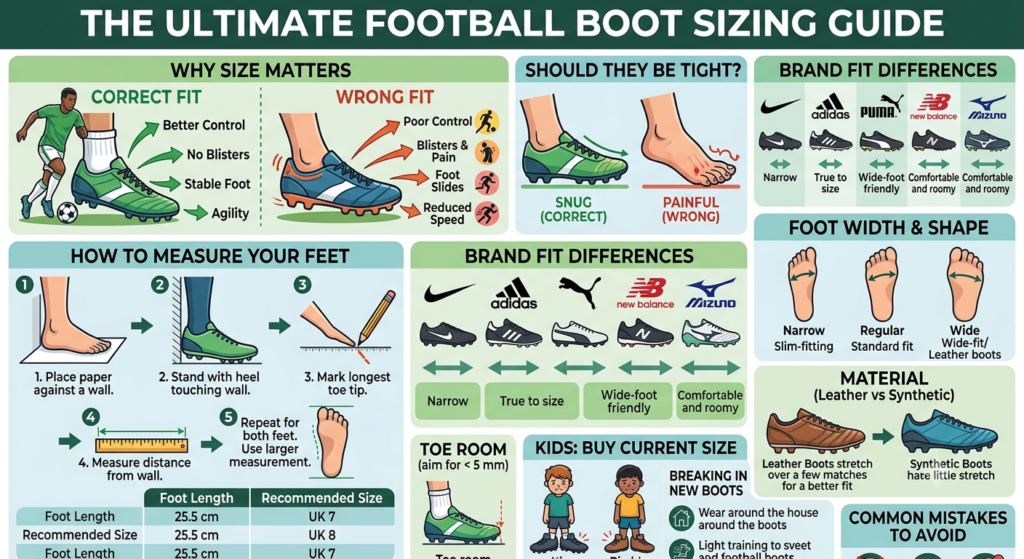 Football Boot Sizing Guide: How to Choose the Perfect Football Boot Size Football Boot Sizing Guide