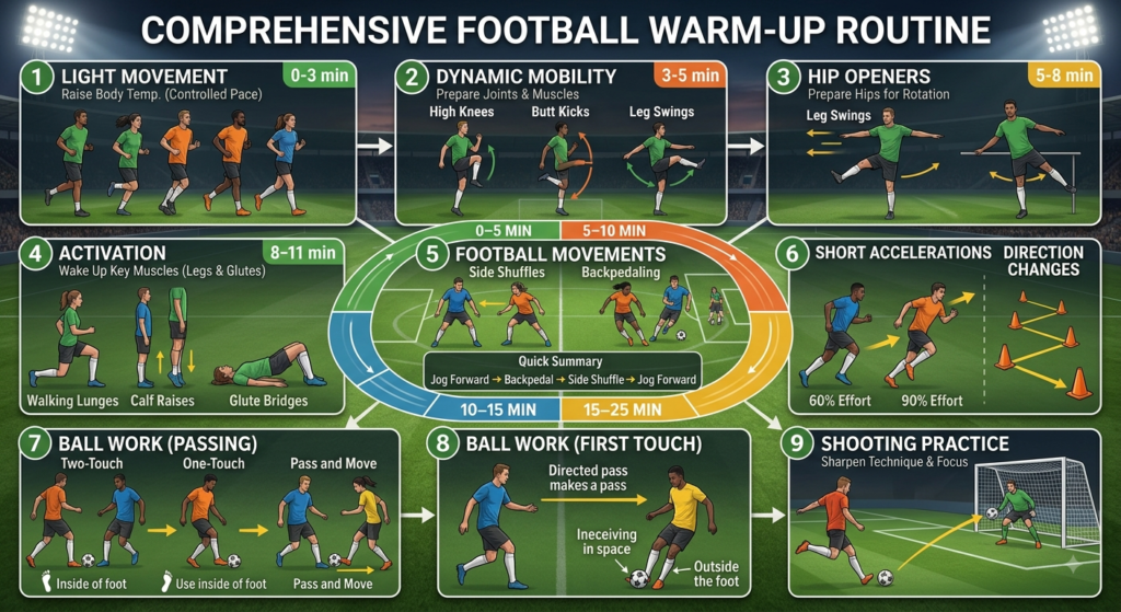 Football Warm Up Exercises Before a Match