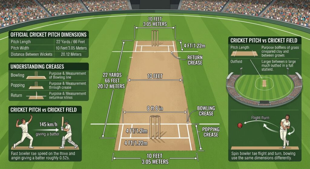 Cricket Pitch Dimensions: Complete Guide to Length, Width and Markings Cricket Pitch Dimensions