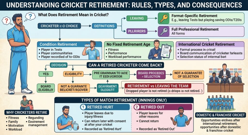 Cricket Retirement Rules: Complete Guide for Beginners Cricket Retirement Rules